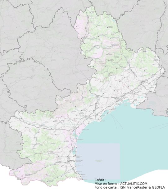 Carte du Langudoc-Roussillon (région administrative) Carte du Langudoc-Roussillon (région administrative)