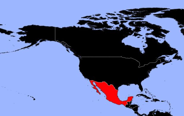 Mexique sur une carte d'Amérique du Nord et Centrale Mexique sur une carte d'Amérique du Nord et Centrale